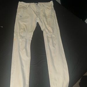 Purple jeans brand white and green jeans size 38